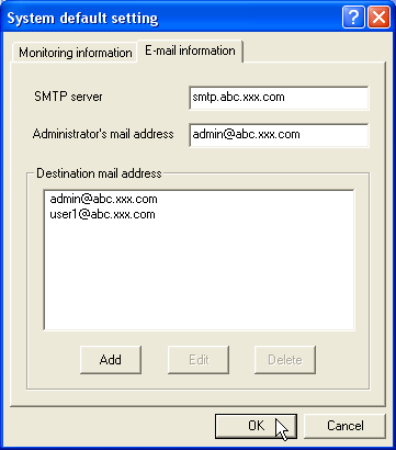 Chapitre 3 Fonctionnement de base E-mail information (informations d e-mail) E-mail information Eléments Description SMTP server.