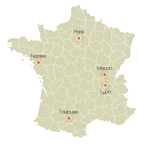 Implantations Afin d être proche de ses clients, ASYS dispose de 5 agences commerciales régionales en France (Bourgogne,