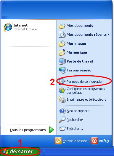 A - Configurer une connexion RTC sous Windows XP Etape 1