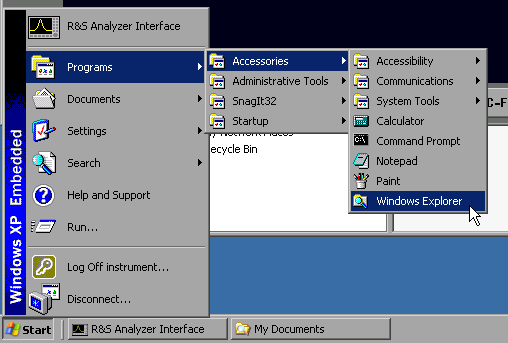 Interface LAN R&S FSP Partage de dossiers (réseaux Microsoft uniquement) Le partage des dossiers permet de mettre des données présentes sur l appareil à la disposition d autres ordinateurs.