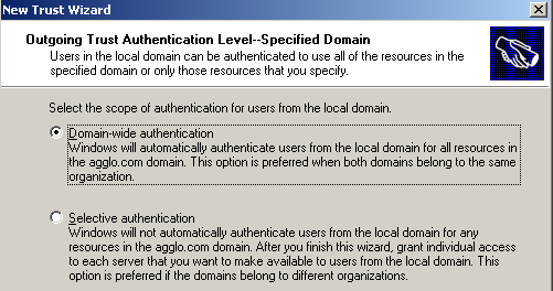 Il est possible de spécifier que seuls les utilisateurs autorisés puissent s authentifier sur le domaine distant.