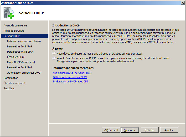 permettre de préconfigurer le serveur DHCP.