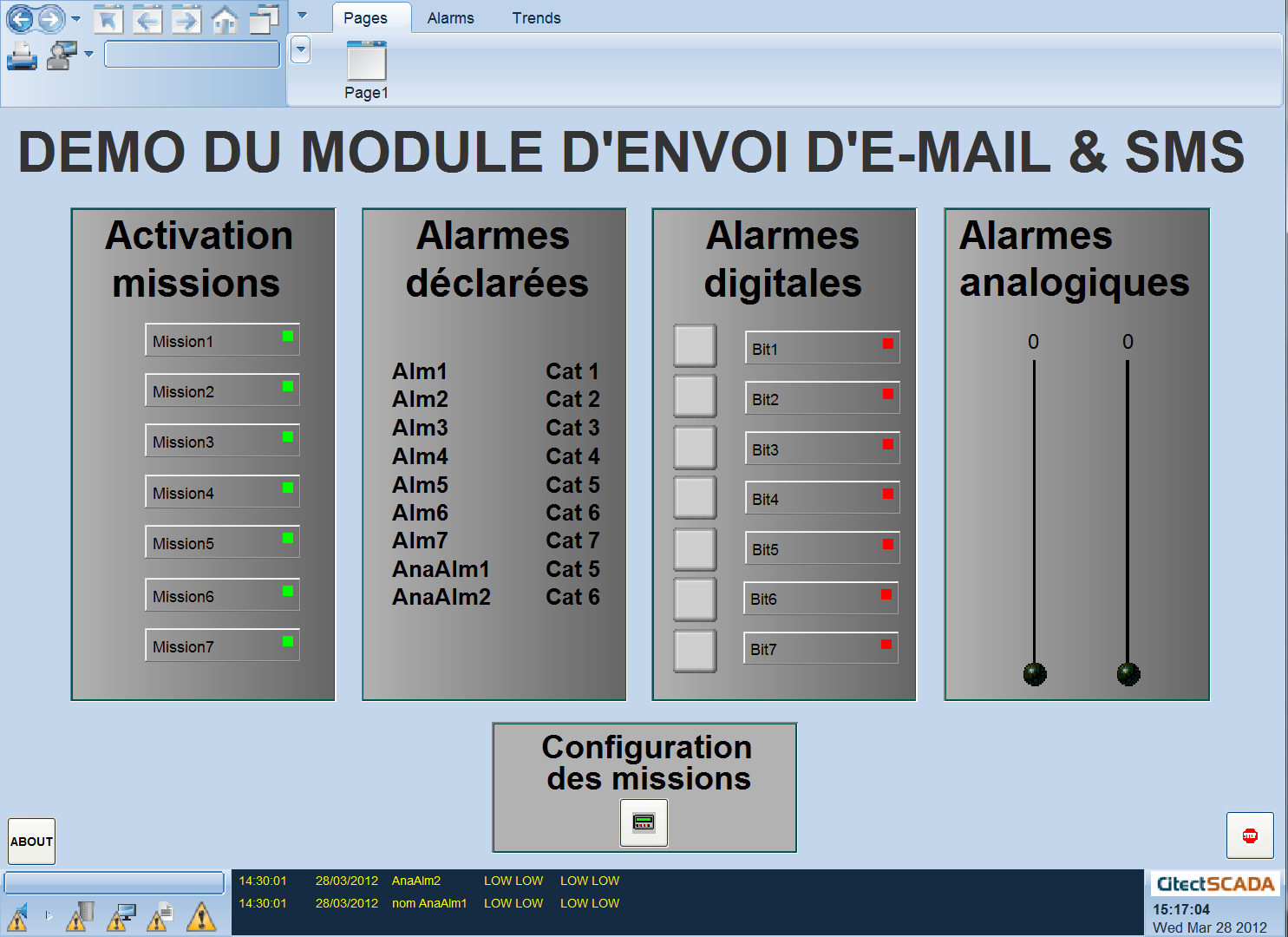 MdPSMTP = COM =COM1 SPEED =9600 STOPBITS =1 DATABITS =8 PARITY =N PIN = PAYS=France 4 Application de test Une application de test est à votre disposition afin de tester l envoi de mail et/ou SMS sur