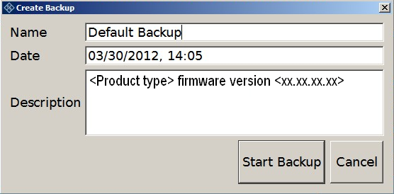 Installed Software Backup and Restore Application (1) = Header showing instrument type (2) = Header showing instrument name (3) = Free memory space on backup partition (4) = List of backups already