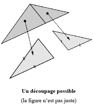 Exercice numéro deux - Découpages et assemblage Le but du problème est la décomposition de certains triangles en deux triangles isocèles.