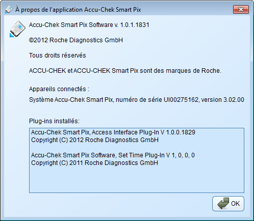 Remarque concernant la version du logiciel Le présent manuel d utilisation concerne Logiciel Accu-Chek Smart Pix version 1.0, utilisé avec le système Accu-Chek Smart Pix, version 3.02 ou supérieure.
