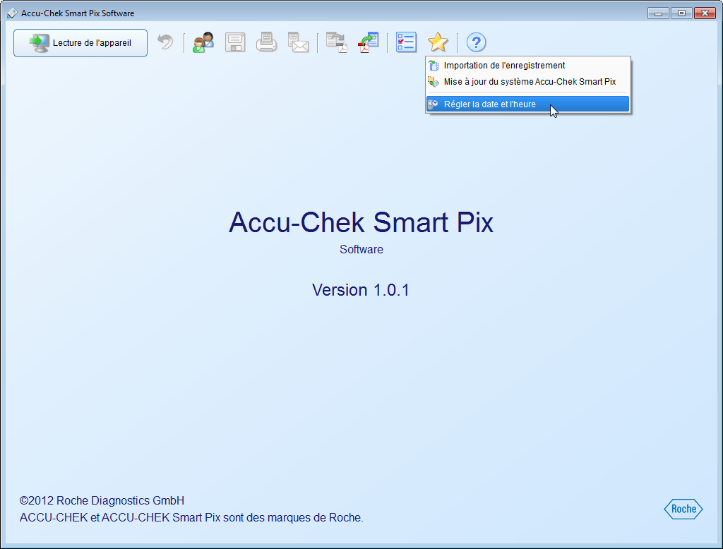 Chapitre 4, Travailler avec le logiciel Accu-Chek Smart Pix Réglage de la date et de l heure du lecteur Pour la plupart des lecteurs pris en charge, vous pouvez régler la date et l heure directement