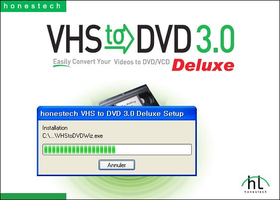 11. VHS to DVD 3.0 Deluxe 3.1.8. L écran de progression de l installation s affichera.
