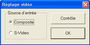 Périphérique vidéo Sélectionnez le périphérique vidéo que vous voulez utiliser à partir de la liste (sélectionnez USB2.0 VIDBOX si vous utilisez MY-VIDBOX).