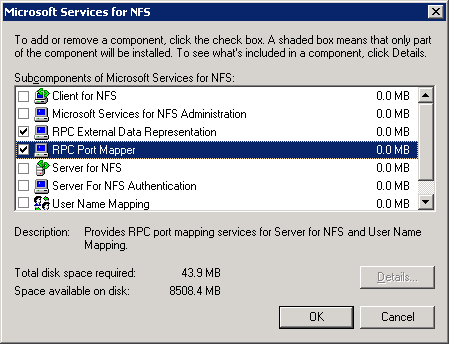 50 Installation et configuration de systèmes de gestion de fichiers en réseau pour la récupération granulaire de Microsoft Exchange Server Configuration des Services pour NFS (Network File System)
