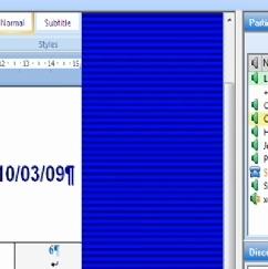 a) b) Figure 21 Les zones bleues rayées sont des zones d'écrans non partagées par le modérateur Il faut noter que la fonction de «partage» ne permet pas un travail d écriture collaboratif synchrone.