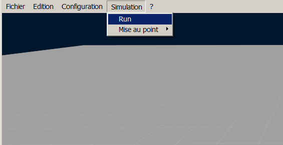 Tester et mettre au point une simulation Lancement de la simulation Le lancement de la simulation s effectue en sélectionnant «Run» dans le menu Simulation.
