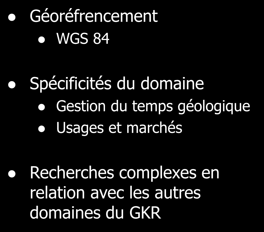 Domaines du GKR Substances, Roches, Minerais.