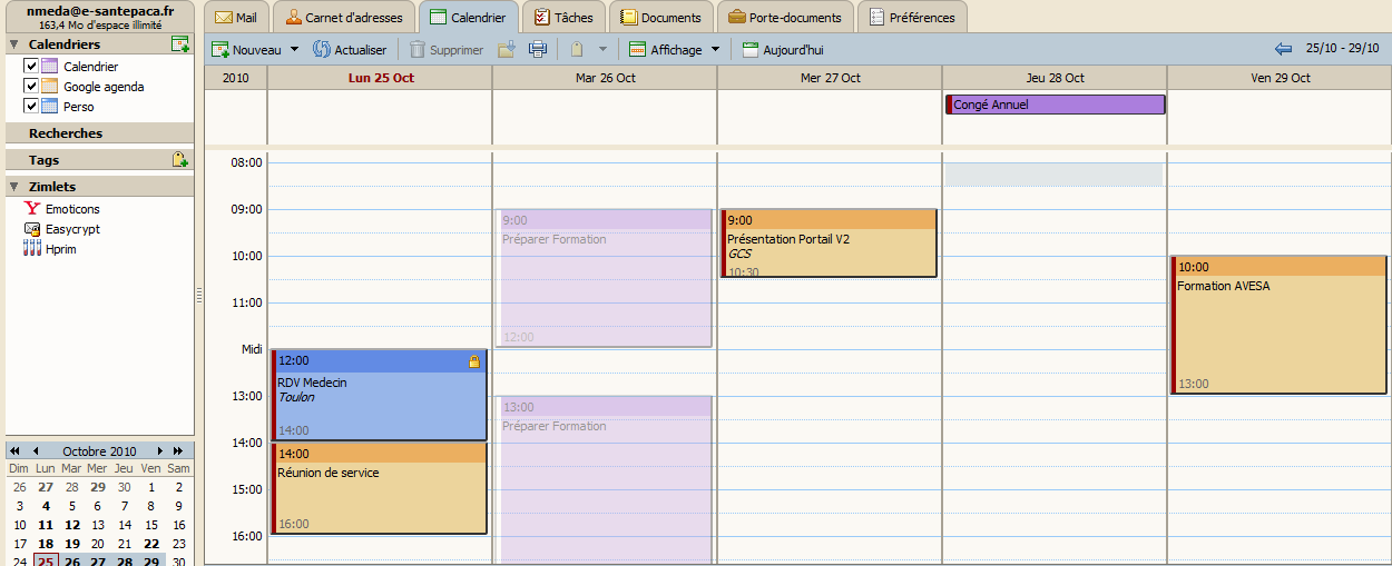 Le calendrier Créer un calendrier : vous pouvez créer des nouveaux calendriers pour effectuer un suivi des différents types de fonctions.