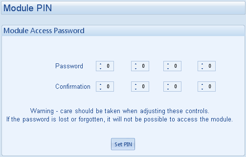 7.18.7 CODE CONFIDENTIEL DU MODULE REMARQUE : Si vous oubliez votre code confidentiel, vous ne pourrez plus accéder au module!