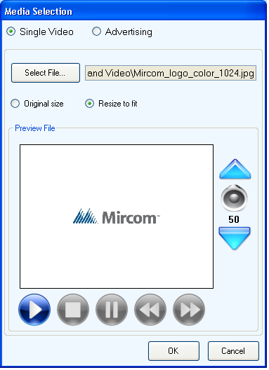 Configuration de l apparence Régler la vidéo principale 1. Sélectionnez «Main Video» (vidéo principale). La fenêtre «Media Selection» (sélection de média) s affiche. Figure 46.