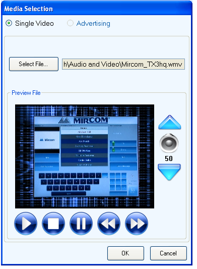 Configuration de l apparence Régler la vidéo/aide 1. Sélectionnez «Help Video» (vidéo/aide). La fenêtre «Media Selection» (sélection de média) s affiche. Figure 47. Vidéo/aide de l Écran Tactile 2.
