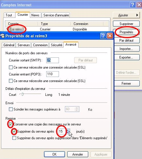 Relever le courrier électronique avec Windows Live Mail : Cliquez sur Adresse de messagerie dans le menu «Comptes».