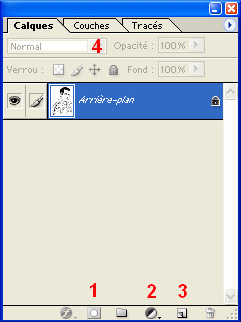 2 sur 6 22/01/2010 22:35 8 - Si la fenêtre des calques n est pas visible sur votre plan de travail, ouvrez-la soit par le menu [Fenêtre Calques], soit par le raccourci Alt + NC 9 - Les outils de la