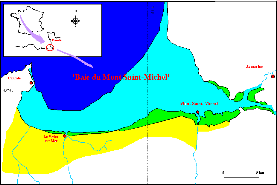 Une baie (500 km 2 ) & un petit bassin versant (2663 km²) De forts marnages (15 m) Sée (472 km²) Watersheds : 2663 km² Minor rivers Couesnon (1108
