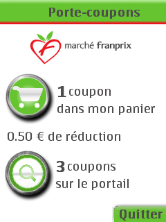 Porte coupon mobile NFC Marché Franprix : 1 er en Europe à tester le coupon NFC Marché Franprix teste avec