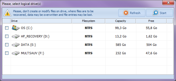 Le cas le plus compliqué Le disque affiche RAW, c est à dire que plus rien n est lisible (disparition des fichiers et des directories et même des partitions).
