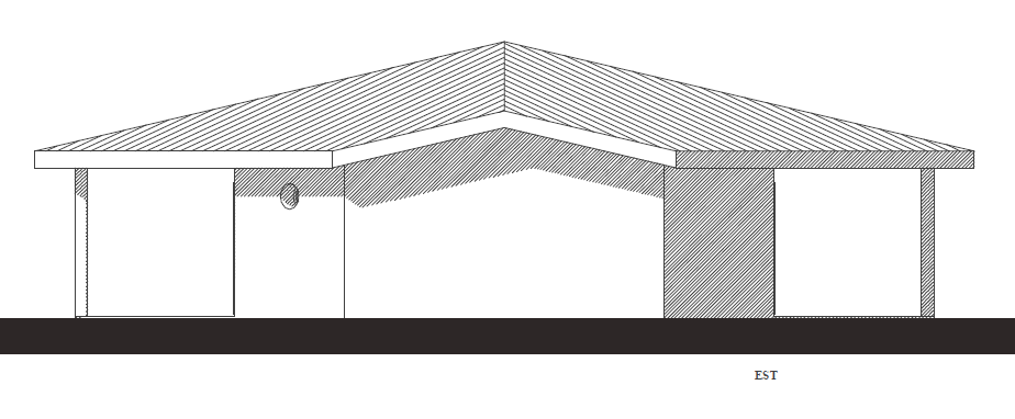 LOCAL ANIMATION Façade EST Coupe C1-C1 - Terrassement en puits et en pleine masse (43m 3 ) - Fondations par pieux à la tarière creuse φ 400 (110ml) - Réseaux sous dallage (8ml) - Poteaux 20x20 (25ml)