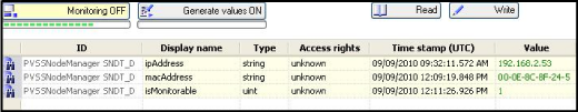 Echange de données via OPC 5.2 Accès aux données via OPC (UA) 12. Dans la partie supérieure de l'affichage, cliquez sur le bouton "Lire".