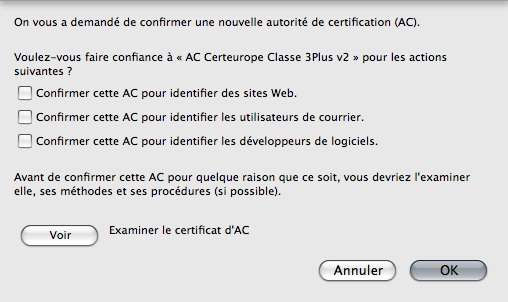 Téléchargez le certificat ac_certeurope_classe_3p_v2 puis importez-le dans Firefox de la même manière que précédemment : enregistrez le fichier cliquez sur Préférences du menu Firefox dans l
