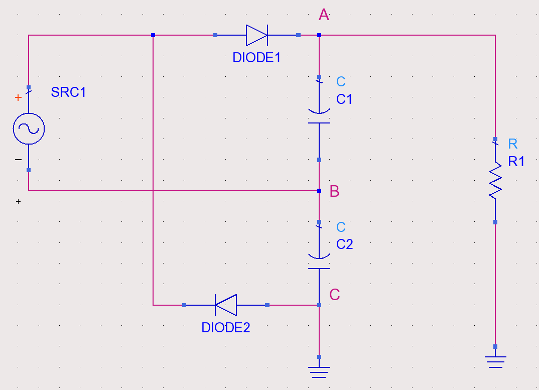 Chapitre3 : Conversion RF/DC 3.4.2 Redresseur en doubleur de tension Le doubleur de tension le plus connu, appelé doubleur de LATOUR est représenté sur la figure 3.18.