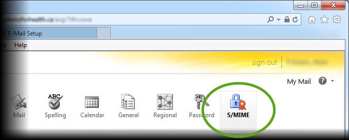 Sélectionnez S/MIME. Sélectionnez Download the S/MIME control. Cliquez sur Run à chacun des deux avis de sécurité qui s'afficheront, et le système mettra à jour le composant S/MIME de l'ordinateur.