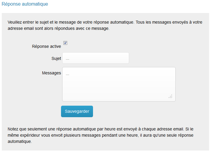 4 Acheminer les messages / Réponse automatique Pour acheminer les messages cliquez sous Adresse email dans votre adresse e-mail sur Modifier.