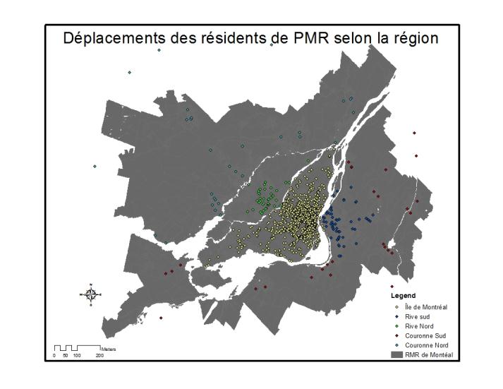 Géolocalisation des déplacements (résidents de PMR) Méthodologie Zone d étude (arrondissement