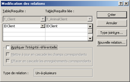 IV. LES RELATIONS Dans l onglet Outils de base de données, cliquer sur RELATIONS : AJOUTER TOUTES LES TABLES à la fenêtre des relations (comme pour une requête).