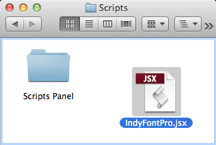Prise en main 1. Avant d installer IndyFont réside dans un seul fichier : IndyFontPro.jsx.