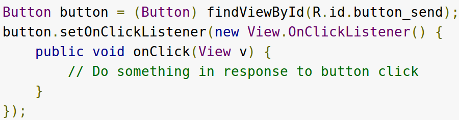 Définition d une GUI et adaptation au contexte Gestion clique, solution 2 : dans le code Java