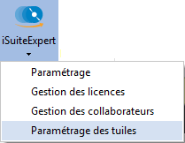I-SUITEEXPERT version 10.46.16 Généralités Menu principal La tuile Mon Bureau a été supprimée.