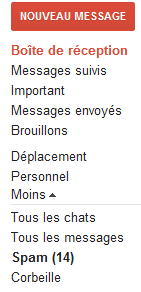 Présentation d'une boîte de messagerie D une façon générale, tous les webmails se présentent de la même façon.