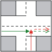 A.2.6 :Le non prioritaire souhaitant s insérer dans l intersection ne détecte pas l AU masqué par un élément fixe (haies, véhicule stationné, bâtiments, etc.). Le entre dans le trafic. 13 cas B.