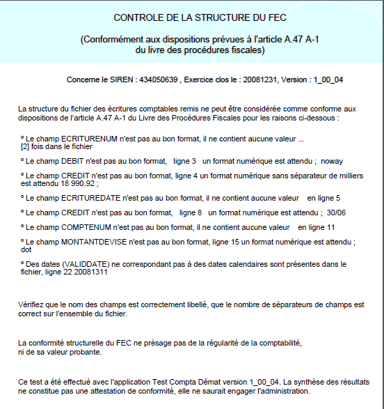 III. Résultats V-1. Le test a été réalisé 1. A l issue du test, un document de synthèse est généré sous format PDF. Ce document comporte trois pages.