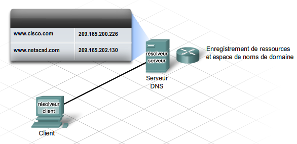 Module 7 Discovery 2 version 4.1 - Page 22 sur 51 Les résolveurs sont des applications ou fonctions de système d exploitation qui s exécutent sur des clients DNS et des serveurs DNS.