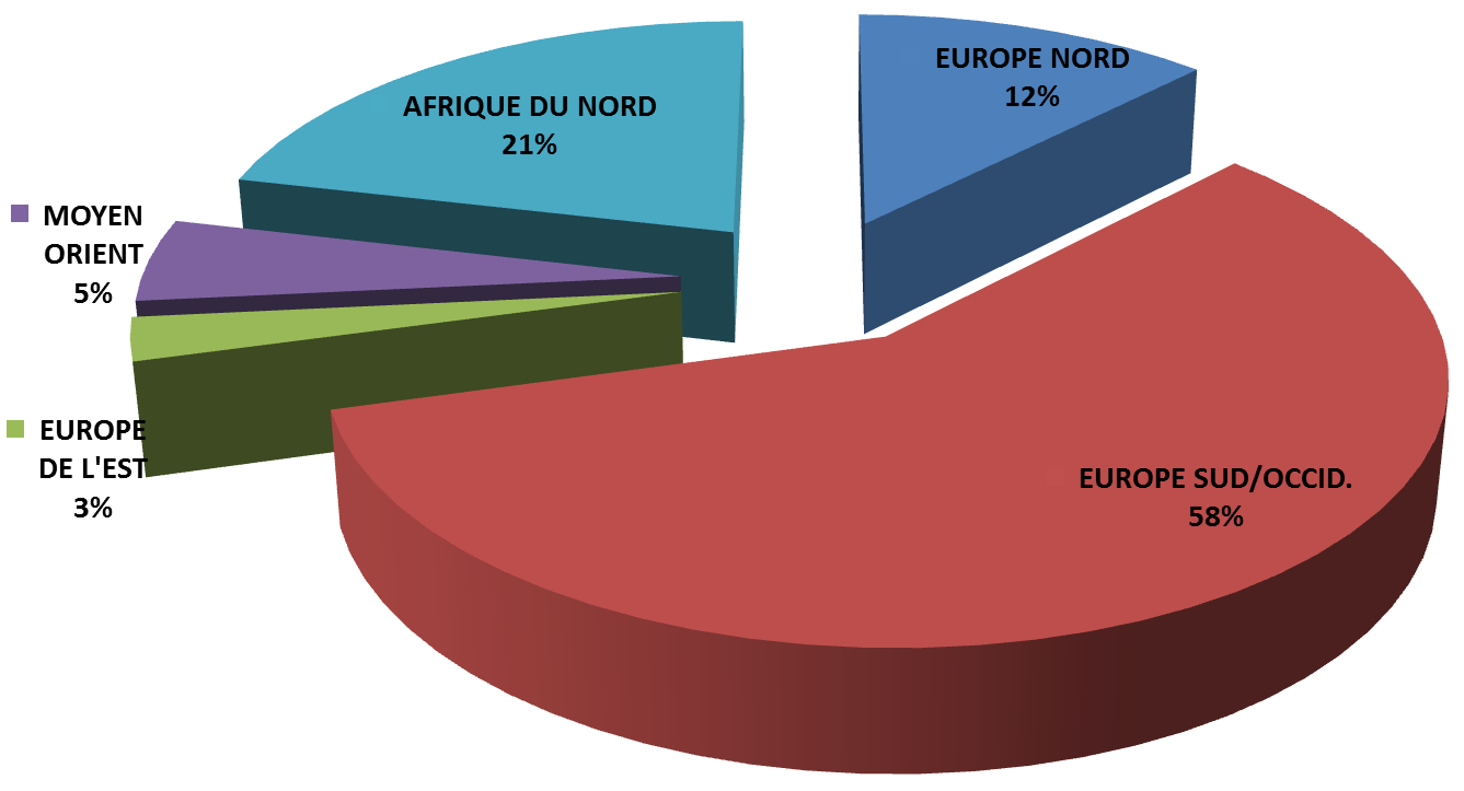 VOYAGES A FORFAIT Du 1/11/2014 au 30/04/2015 L ACTIVITE MOYEN COURRIER 28 L Europe du Sud et Occidentale : 58% du trafic moyen courrier, une part de marché en hausse de +10 points L Afrique du Nord :