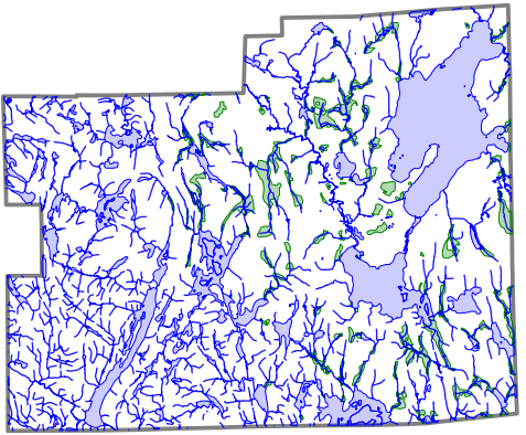 grandes superficies de milieux humides se trouvent dans les bassins versants des Grand lac Nominingue et Petit lac Nominingue.