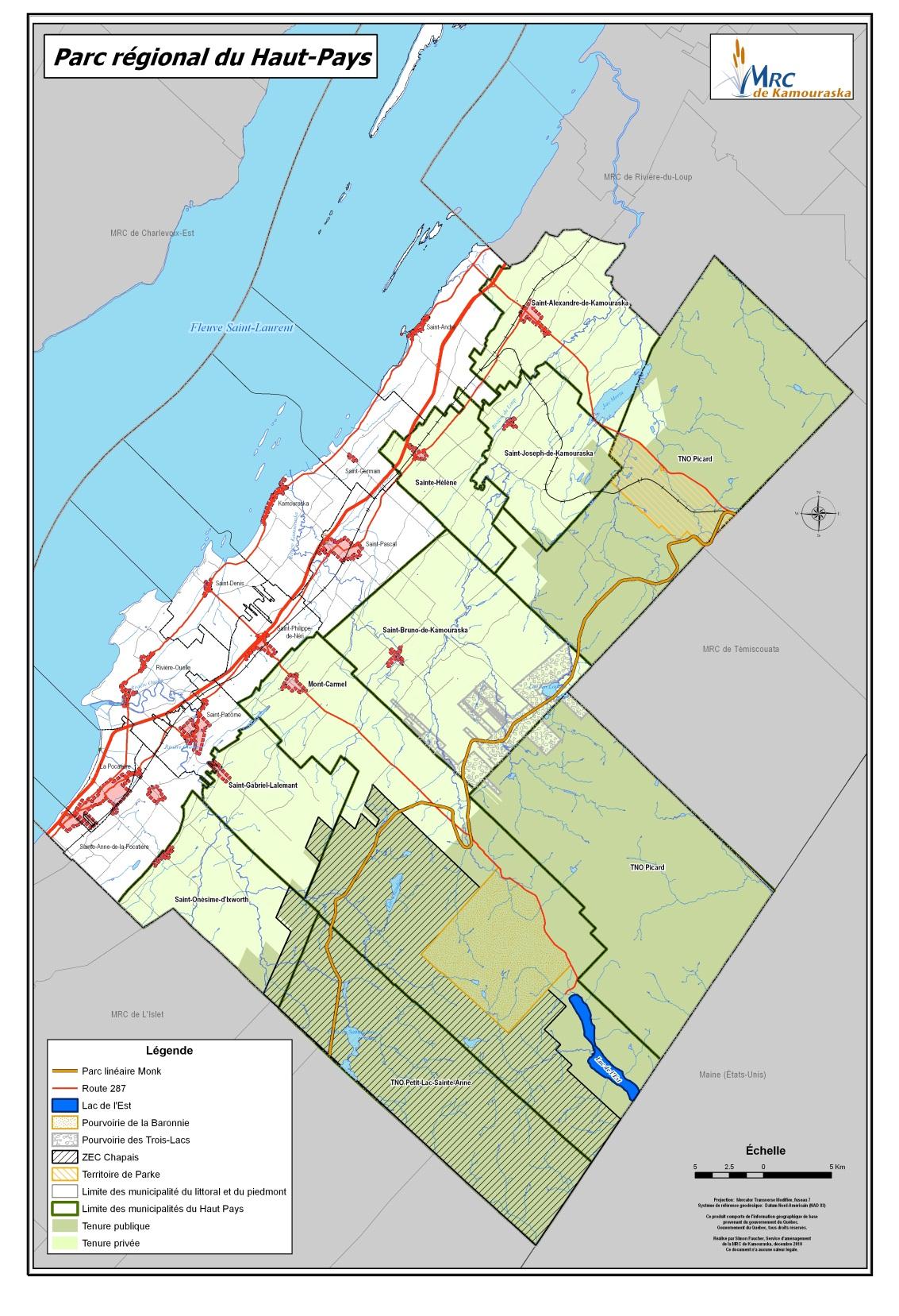 Le territoire du parc régional le Haut-Pays-de-Kamouraska 7 municipalités : Saint-Alexandre-de-Kamouraska Saint-Joseph-de-Kamouraska