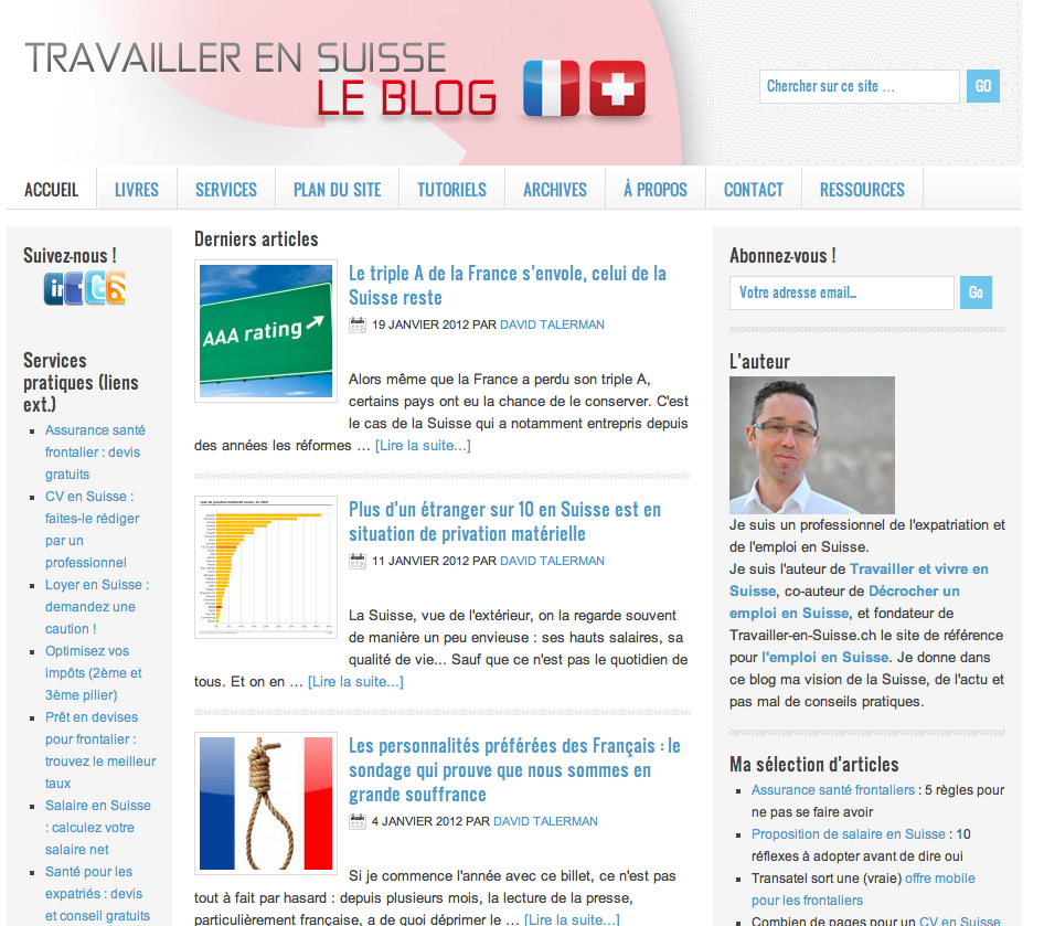 Annexes Sites généralistes / infos sur la Suisse : www.travailler-en-suisse.