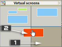 Page 17 69 2.4 Les écrans virtuels 2.4.1 Généralités sur les écrans virtuels L'espace de travail de la supervision est divisée en 4 parties distincts que l'on peut considérer comme 4 écrans indépendants.