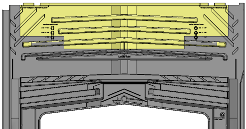 Marquage de référence 8 ) Dans le cas du montage d'une fenêtre Velux MK08 se trouvant au-dessus d'un module, il est nécessaire de réaliser une ouverture dans le cadre EASY ROOF L-1 inférieur.