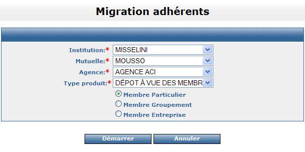 Migration des données IMF importe: Adhérents (Ind.