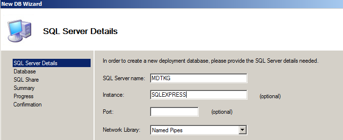114 CREATION D UNE BASE DE DONNEES Configuration du deploymentworkbench afin d utiliser la base de données SQL Création de la BD de déploiement Sur Deployment Workbench > MDT Deplyment Share >