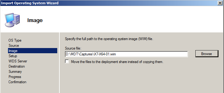 89 DEPLOIEMENT DE L IMAGE WINDOWS 7 Ajouter le fichier wim capturé de Windows 7 dans Deployment Workbench Sur Deployment Workbench > Deployment Shares